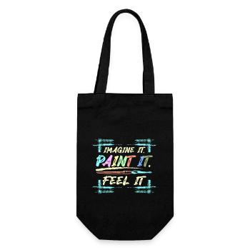 Imagine it Paint it feel it - Geschenkbeutel für Flaschen - Schwarz - Vorne
