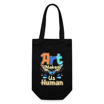 Art makes us human - Gift Bag for Bottles - black - Front