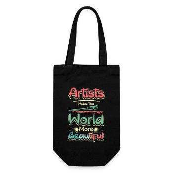 Artists make the world more beautiful - Gift Bag for Bottles - black - Front