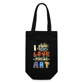 Artist painter I love makeing art - Gift Bag for Bottles - black - Front