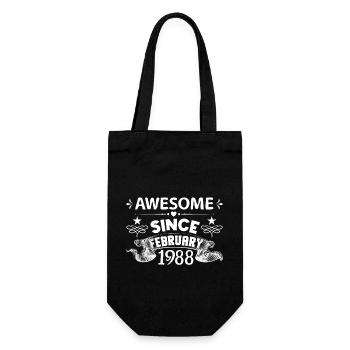 February 1988 | Awesome since February 1988 - Gift Bag for Bottles - black - Front