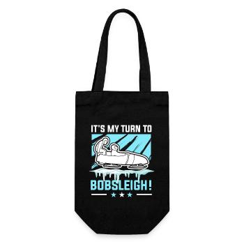 Wintersport Rennsport Bobfahren Bobteam - Geschenkbeutel für Flaschen - Schwarz - Vorne