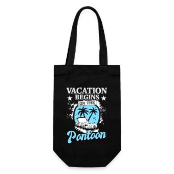 Barge Boating Pontoon Jetty Sommerurlaub - Geschenkbeutel für Flaschen - Schwarz - Vorne