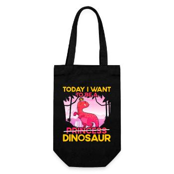 Today I want to be a Dinosaur - Geschenkbeutel für Flaschen - Schwarz - Vorne