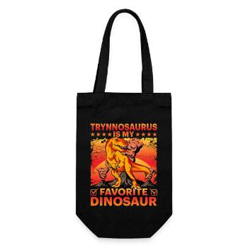 Trynnosaurus is my favorite Dinosaur - Geschenkbeutel für Flaschen - Schwarz - Vorne