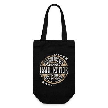 Bauleiter - Geschenkbeutel für Flaschen - Schwarz - Vorne