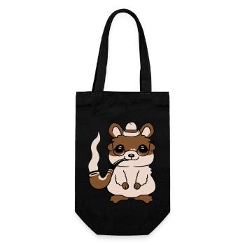M. Hamster fume la pipe - Sac à bouteille - noir - Devant