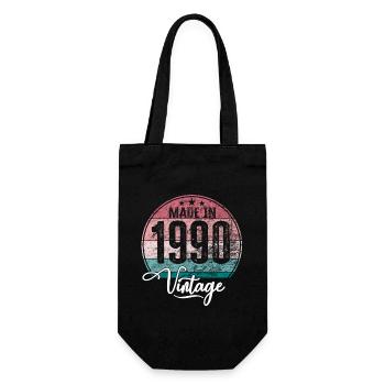 Vintage Made in 1990 Year of birth 1990 Birthday - Gift Bag for Bottles - black - Front