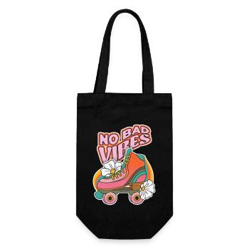 Patins à roulettes, patin à roulettes, design des années 70 - Sac à bouteille - noir - Devant