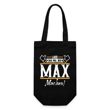 Max Geschenkidee Geschenk Geburtstag - Geschenkbeutel für Flaschen - Schwarz - Vorne