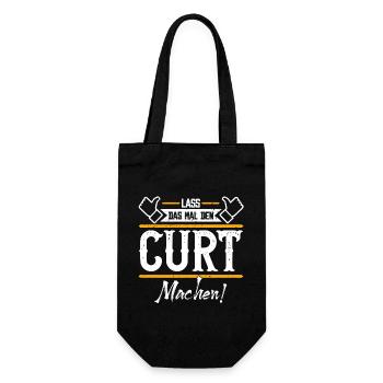 Curt Geschenkidee Geschenk Geburtstag - Geschenkbeutel für Flaschen - Schwarz - Vorne