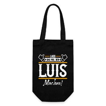 Luis Geschenkidee Geschenk Geburtstag - Geschenkbeutel für Flaschen - Schwarz - Vorne