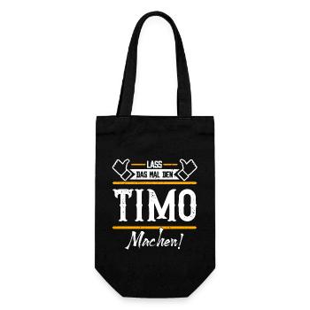 Timo Geschenkidee Geschenk Geburtstag - Geschenkbeutel für Flaschen - Schwarz - Vorne