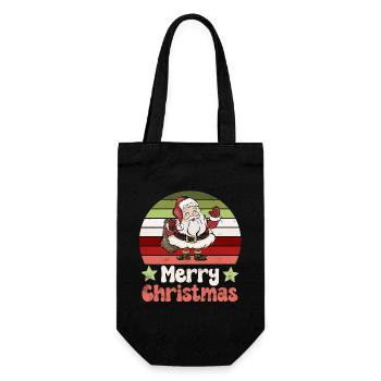 Santa Claus Nikolaus Vintage Nostalgic - Gift Bag for Bottles - black - Front