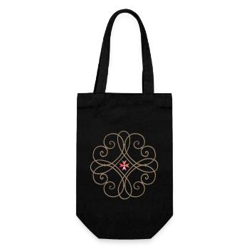 Jesus Christus, Schmiedeeisen-Mandala, Jesus-Kreuz - Geschenkbeutel für Flaschen - Schwarz - Vorne