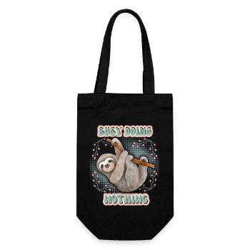 Sloth, Sloth, funny saying Doing-Nothing - Gift Bag for Bottles - black - Front