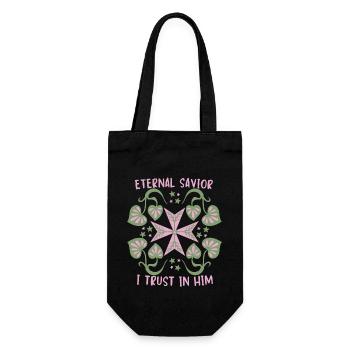 Jesus Christ, Jesus Cross Maltese Cross Saying - Gift Bag for Bottles - black - Front