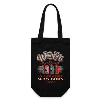 1990, Geburtstag, November 1990, 11.1990, 11-1990 - Geschenkbeutel für Flaschen - Schwarz - Vorne