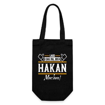 Hakan Geschenkidee Geschenk Geburtstag - Geschenkbeutel für Flaschen - Schwarz - Vorne