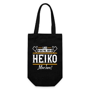 Heiko Geschenkidee Geschenk Geburtstag - Geschenkbeutel für Flaschen - Schwarz - Vorne