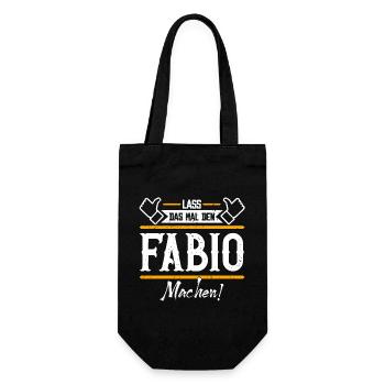 Fabio Geschenkidee Geschenk Geburtstag - Geschenkbeutel für Flaschen - Schwarz - Vorne