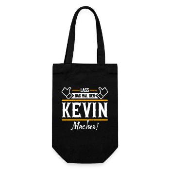 Kevin Geschenkidee Geschenk Geburtstag - Geschenkbeutel für Flaschen - Schwarz - Vorne