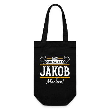 Jakob Geschenkidee Geschenk Geburtstag - Geschenkbeutel für Flaschen - Schwarz - Vorne