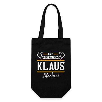 Klaus Geschenkidee Geschenk Geburtstag - Geschenkbeutel für Flaschen - Schwarz - Vorne