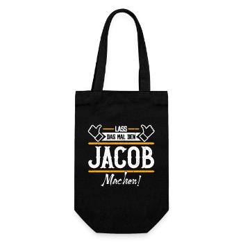 Jacob Geschenkidee Geschenk Geburtstag - Geschenkbeutel für Flaschen - Schwarz - Vorne