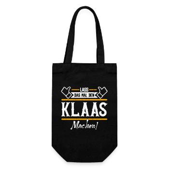 Klaas Geschenkidee Geschenk Geburtstag - Geschenkbeutel für Flaschen - Schwarz - Vorne