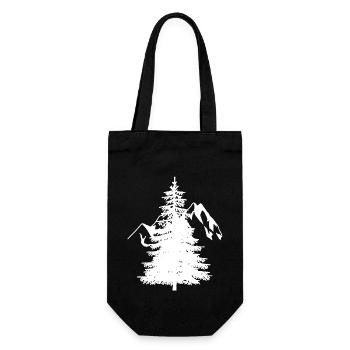 Tanne Fichte Nadelbaum Natur Gebirge Berg Alpen - Geschenkbeutel für Flaschen - Schwarz - Vorne