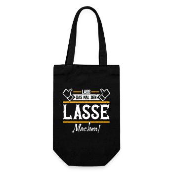 Lasse Geschenkidee Geschenk Geburtstag - Geschenkbeutel für Flaschen - Schwarz - Vorne