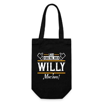 Willy Geschenkidee Geschenk Geburtstag - Geschenkbeutel für Flaschen - Schwarz - Vorne