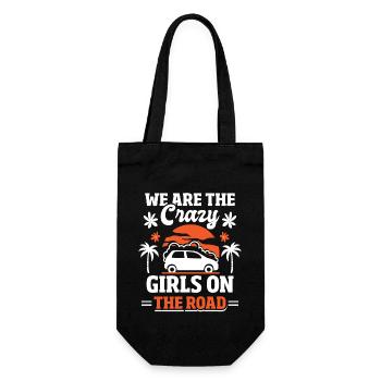 Travel Crazy girls on the street - Gift Bag for Bottles - black - Front