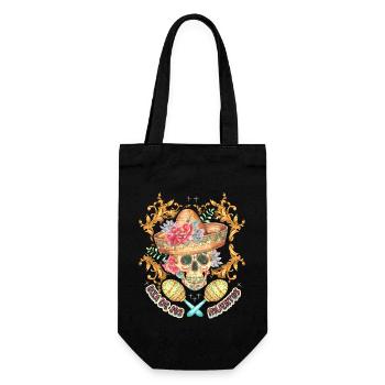 Crâne Totenkopf Sombrero-Crâne Dia-de-Los-Muertos - Sac à bouteille - noir - Devant