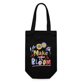 Dicton amoureux des fleurs, typographie fleur dicton - Sac à bouteille - noir - Devant