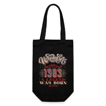 1983, birthday, November 1983, 11.1983, 11-1983 - Gift Bag for Bottles - black - Front