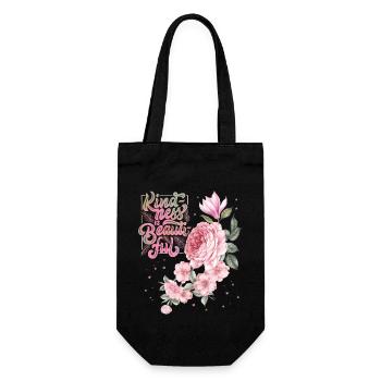 Motivational saying, inspiration roses, vintage rose - Gift Bag for Bottles - black - Front