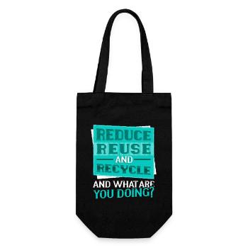 Recycle Save the Planet Earth Day Awareness - Geschenkbeutel für Flaschen - Schwarz - Vorne