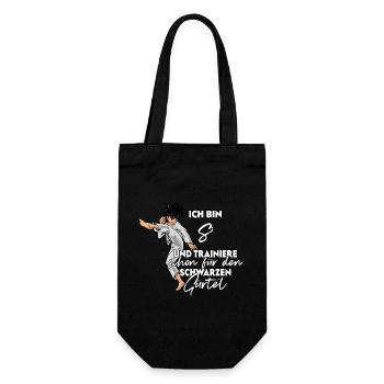 Ich bin 8 - Jungen Karate - Geschenkbeutel für Flaschen - Schwarz - Vorne