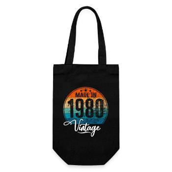 Millésime Fabriqué en 1980 Année de naissance 1980 Anniversaire - Sac à bouteille - noir - Devant