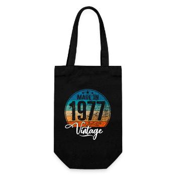 Vintage Made in 1977 Year of birth 1977 Birthday - Gift Bag for Bottles - black - Front