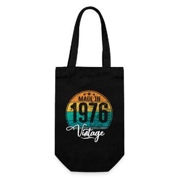 Vintage Made in 1976 Year of birth 1976 Birthday - Gift Bag for Bottles - black - Front