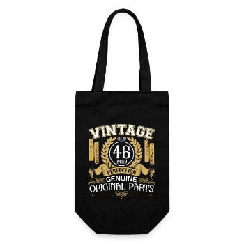 Vintage 46 years - birthday gift 46 years - Gift Bag for Bottles - black - Front