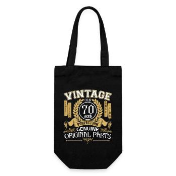 Vintage 70 years - birthday gift 70 years - Gift Bag for Bottles - black - Front
