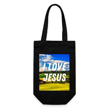 J’aime Jésus - Citation chrétienne - Sac à bouteille - noir - Devant