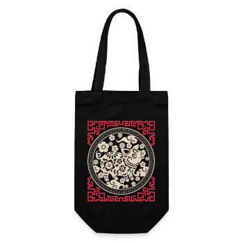 Chinese Horoscope China Year of the Pig - Gift Bag for Bottles - black - Front