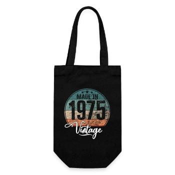 Vintage Made in 1975 Geburtsjahr 1975 Geburtstag - Geschenkbeutel für Flaschen - Schwarz - Vorne