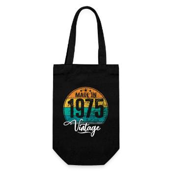 Vintage Made in 1975 Geburtsjahr 1975 Geburtstag - Geschenkbeutel für Flaschen - Schwarz - Vorne
