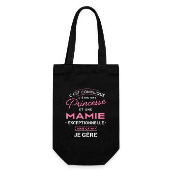 Princesse et mamie exceptionnelle je gère cadeau - Sac à bouteille - noir - Devant